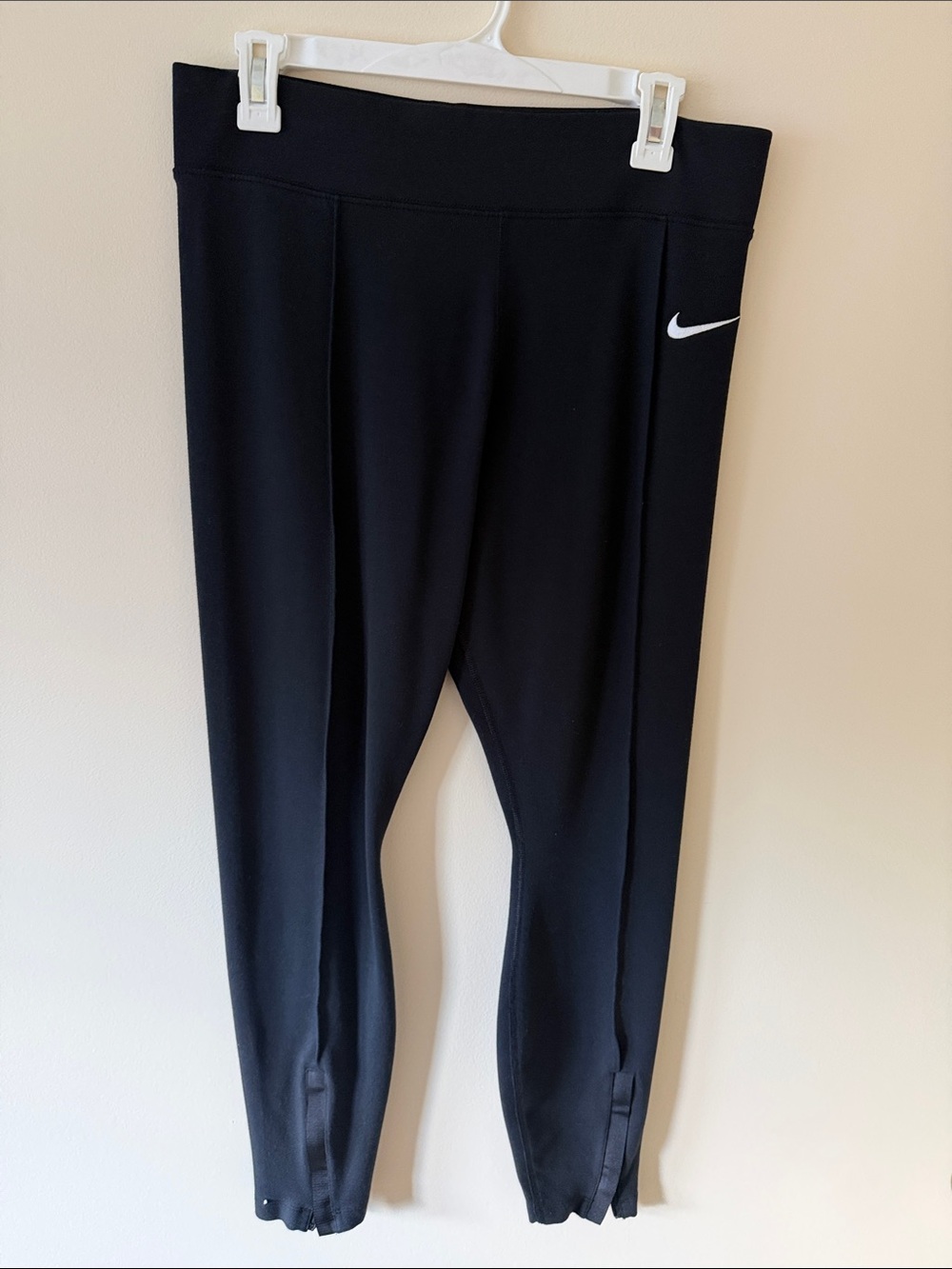 Nike Black Leggings with White Swoosh- never worn